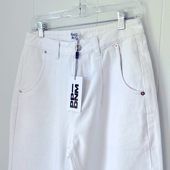 Princess Polly Jerry Denim White High Rise Straight Leg Jeans Size 6 - Picture 5 of 10